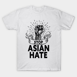 quote: stop asian hate message. Protest symbol. T-Shirt